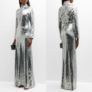 Simon Miller Sequin Sculpty High Collar Maxi Dress